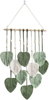 Tapiz betylfoy cuentas de madera hojas verdes Hogar - Accesorios y Decoración Naty Shop Saludos