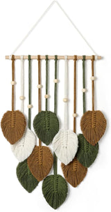 Tapiz betylfoy cuentas de madera hojas verdes Hogar - Accesorios y Decoración Naty Shop Verde oscuro