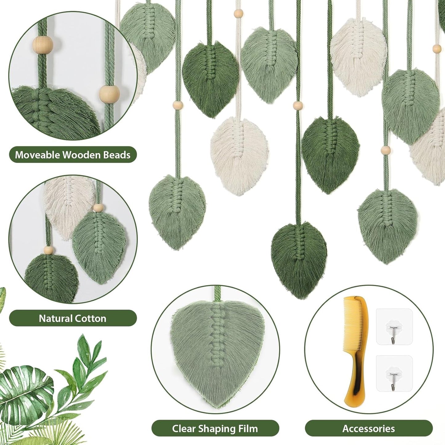 Tapiz betylfoy para colgar en la pared hoja grande deco Hogar - Accesorios y Decoración Naty Shop