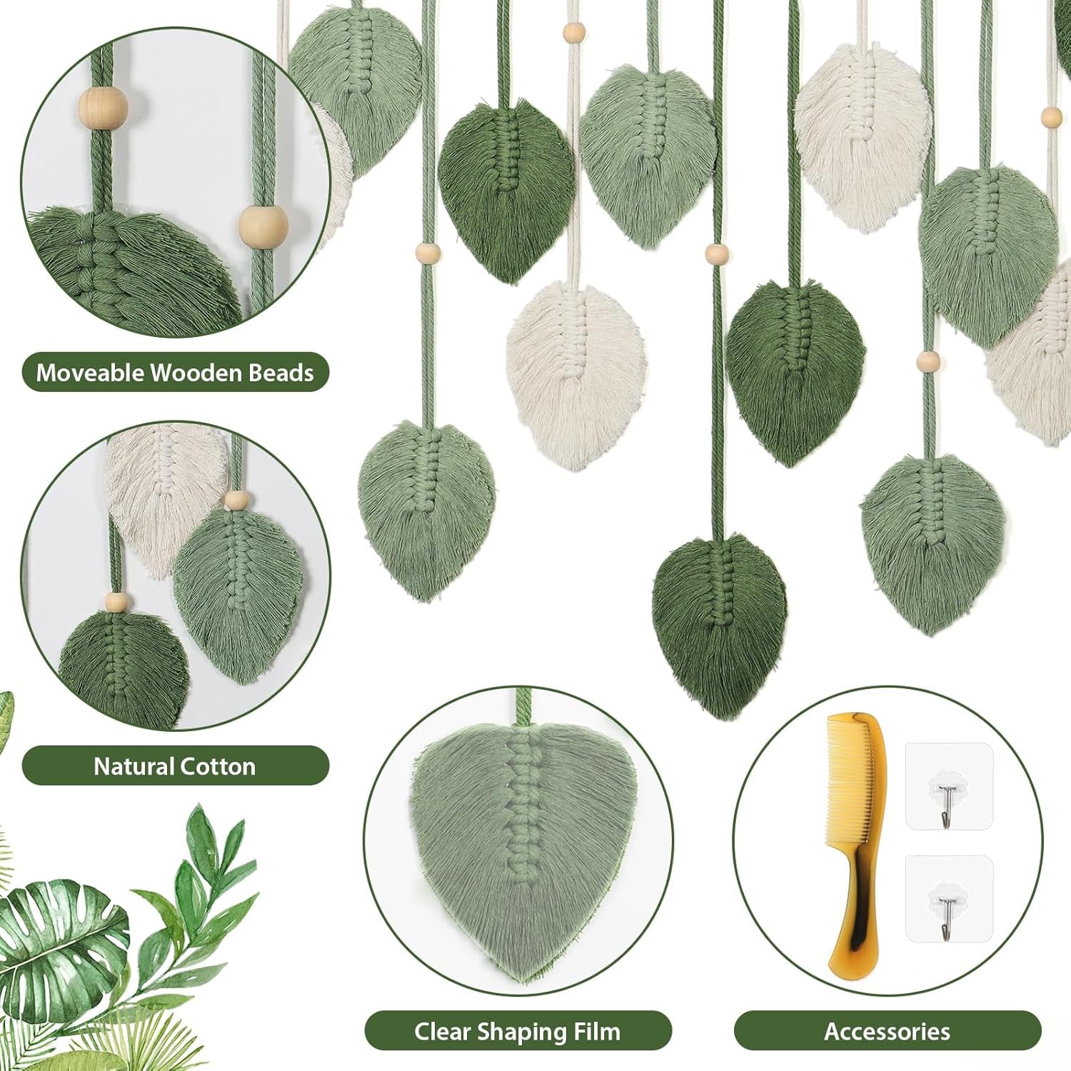 Tapiz betylfoy para colgar en la pared hoja grande deco Hogar - Accesorios y Decoración Naty Shop