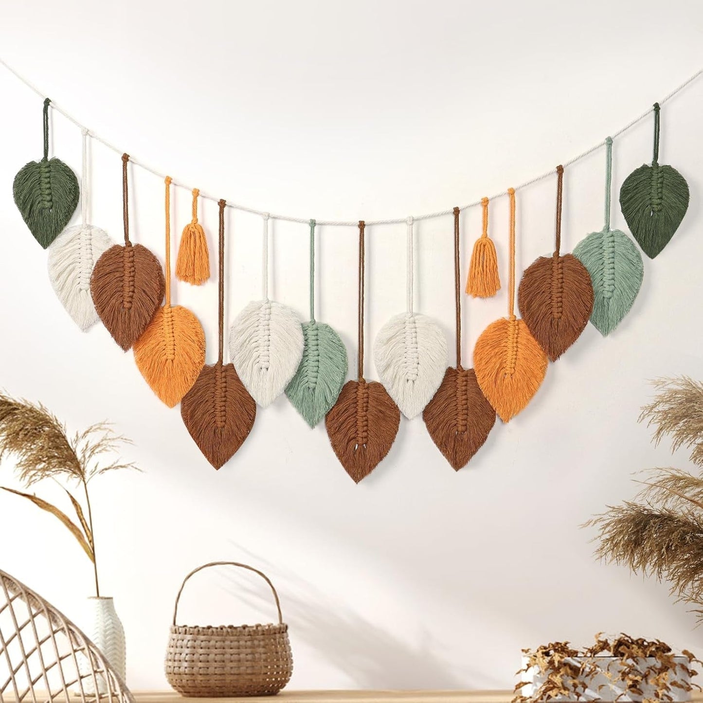 Tapiz betylfoy para colgar en la pared hoja grande deco Hogar - Accesorios y Decoración Naty Shop Naranja