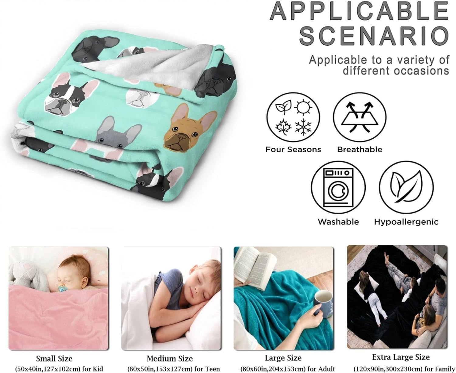Tapiz de bulldog francés con motivo estampado delante de la casa - Accesorios y Decoración Naty Shop