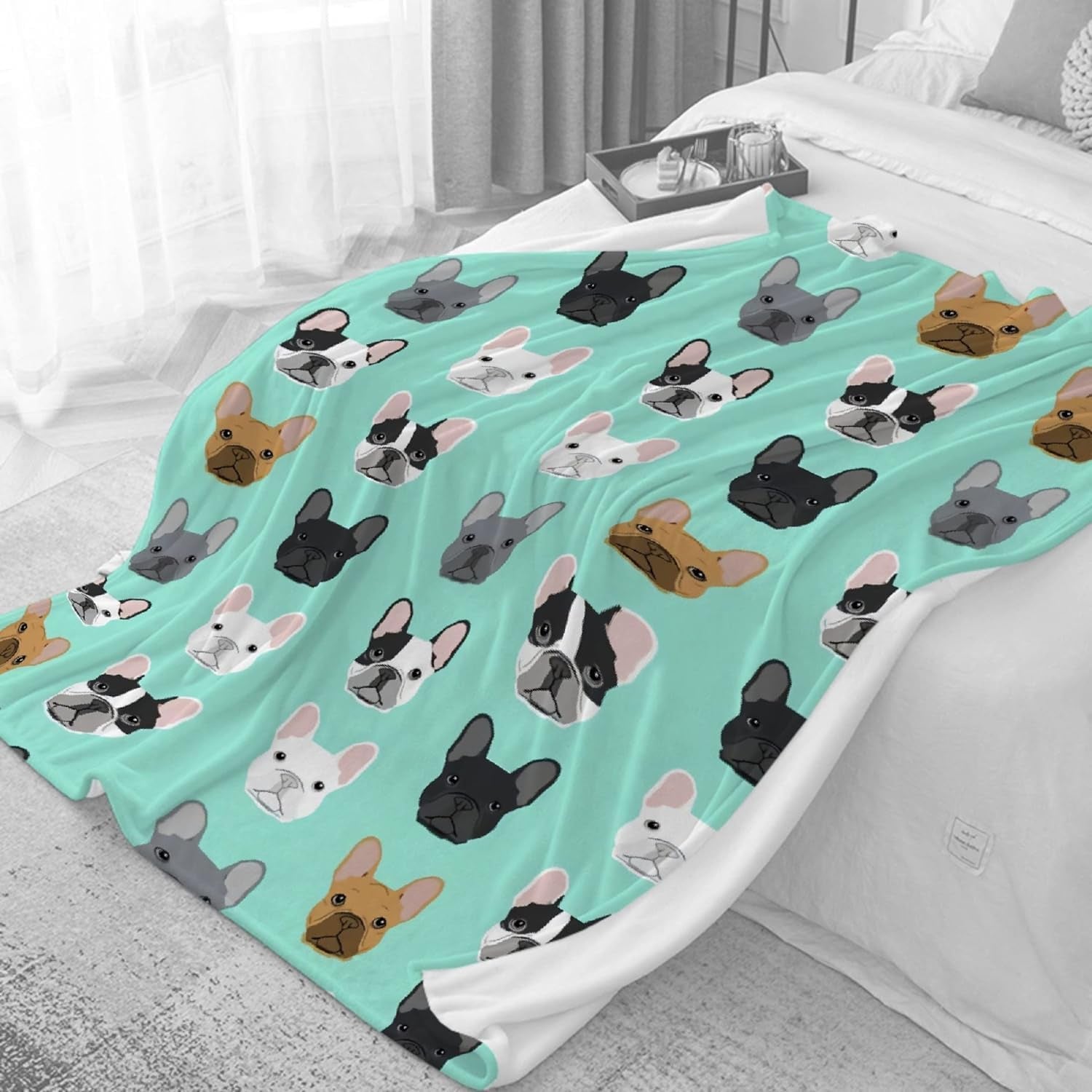 Tapiz de bulldog francés con motivo estampado delante de la casa - Accesorios y Decoración Naty Shop