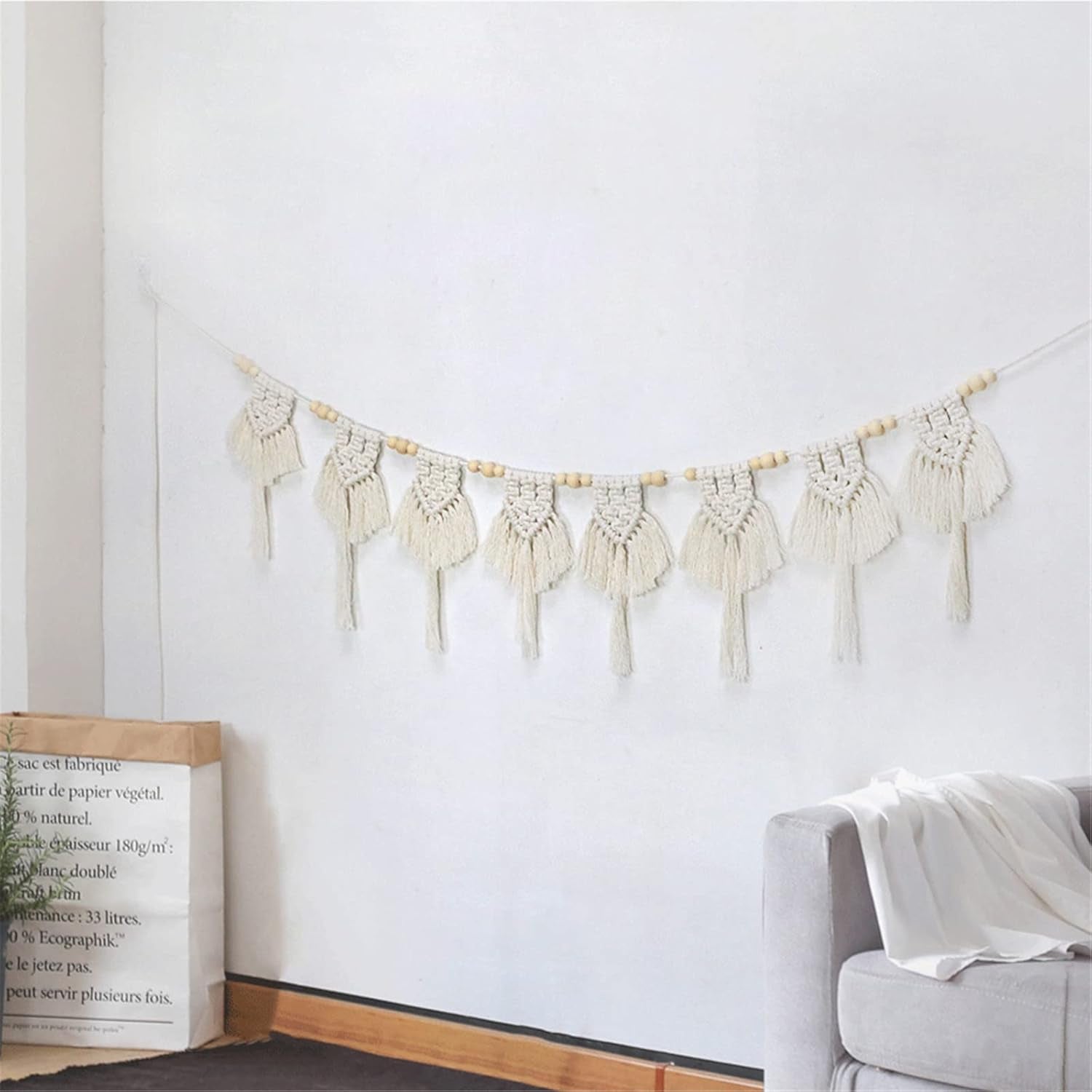 Tapiz de algodón con borlas, banderín plano tejido Hogar - Accesorios y Decoración Naty Shop