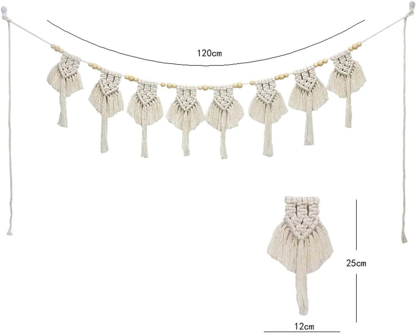 Tapiz de algodón con borlas, banderín plano tejido Hogar - Accesorios y Decoración Naty Shop