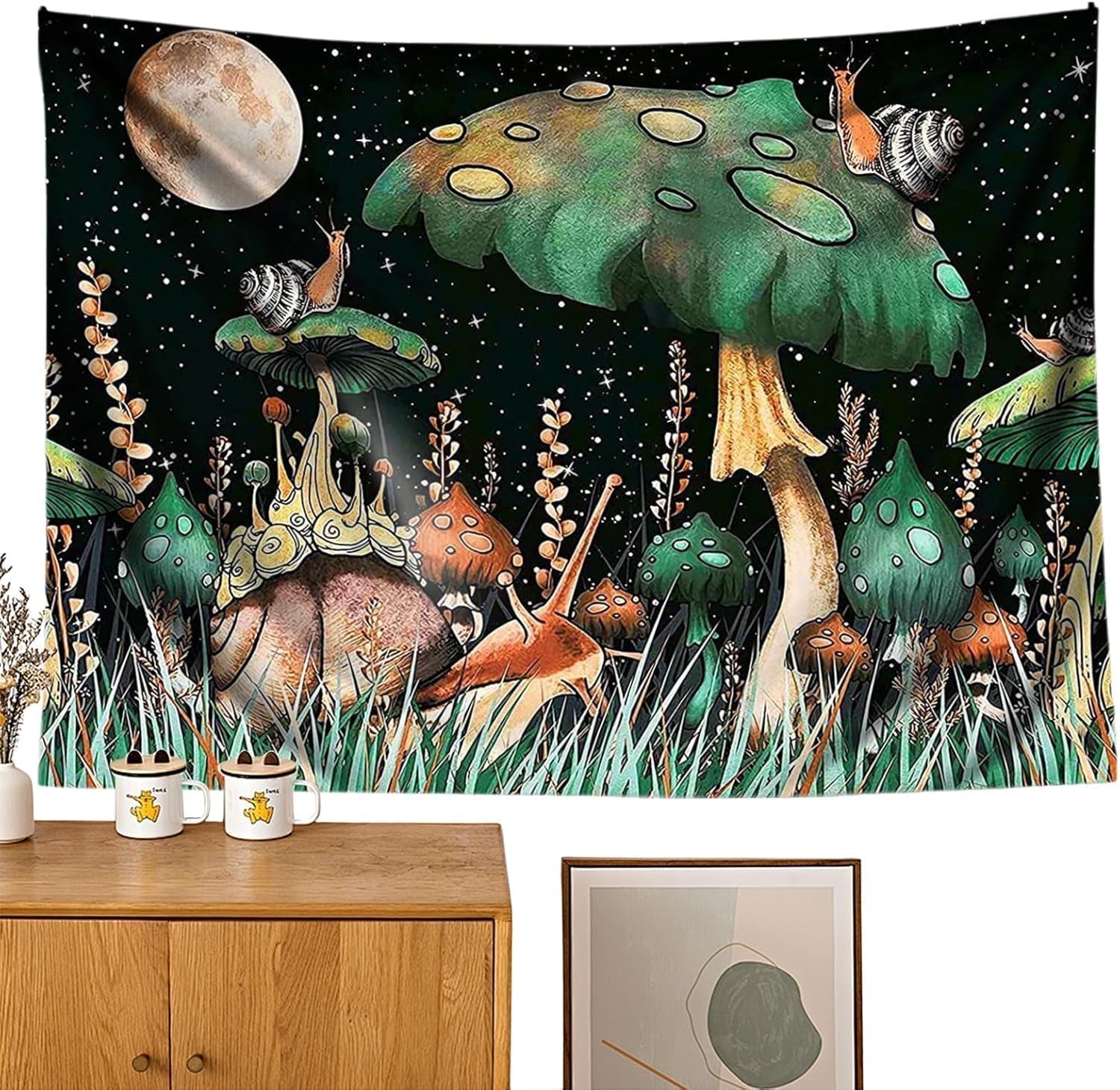 Tapiz setas de la selva colgando caracoles del bosque Hogar - Accesorios y Decoración Naty Shop