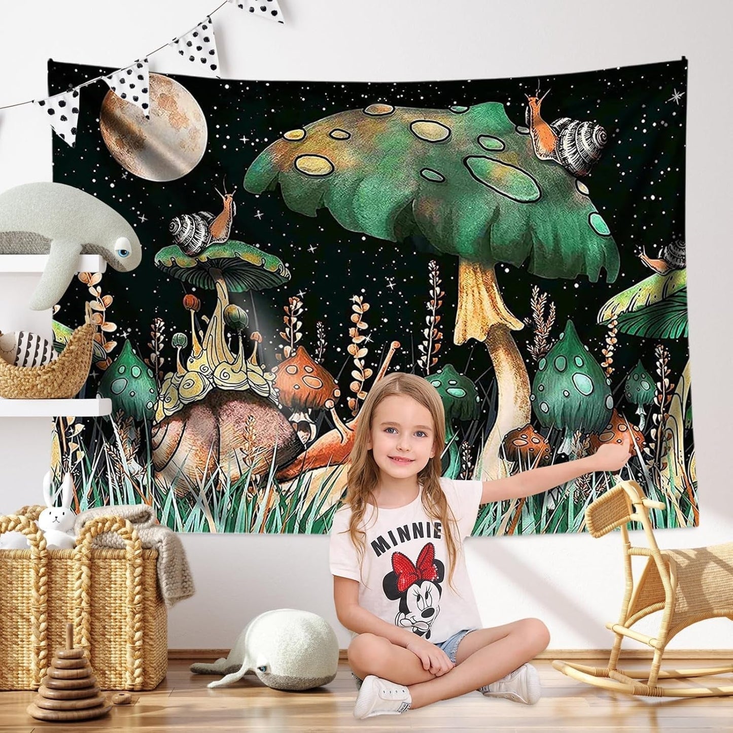 Tapiz setas de la selva colgando caracoles del bosque Hogar - Accesorios y Decoración Naty Shop