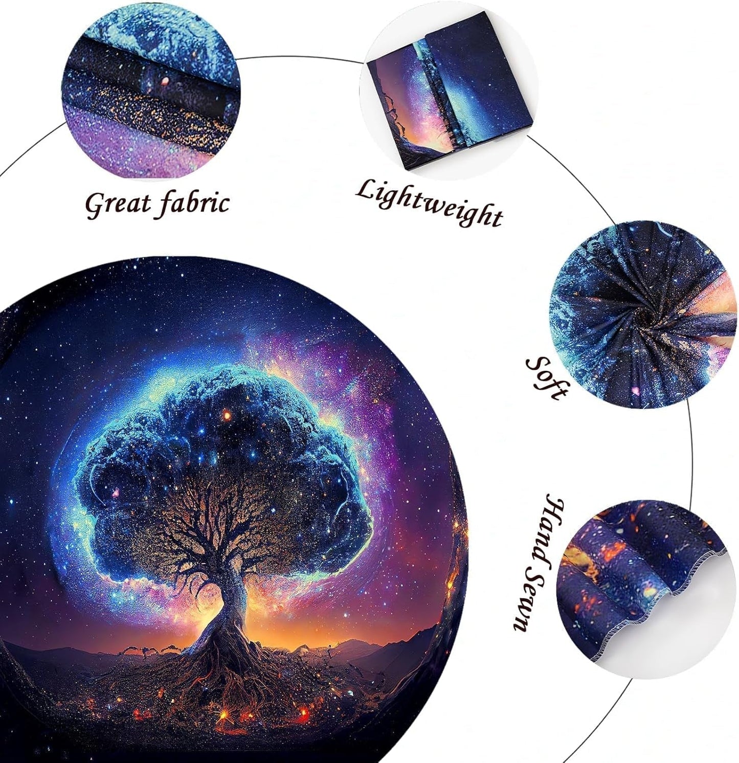 Tapiz árbol luz negra estética espacial Hogar - Accesorios y Decoración Naty Shop