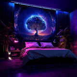Tapiz árbol luz negra estética espacial Hogar - Accesorios y Decoración Naty Shop