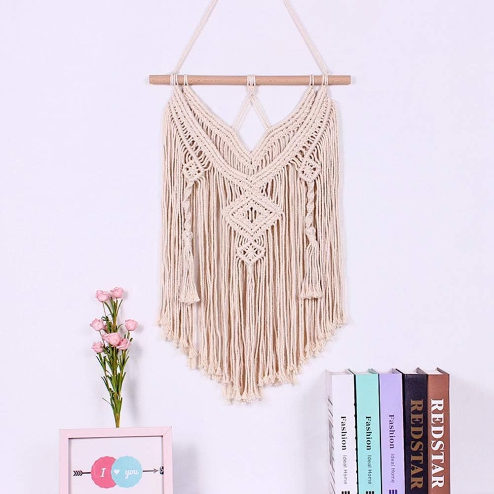 Tapiz deco atrapasueños tejido blanco decoración de pared Hogar - Accesorios y Decoración Naty Shop Borlas de encaje