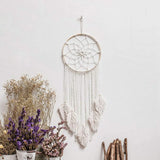 Tapiz deco atrapasueños tejido blanco decoración de pared Hogar - Accesorios y Decoraciones Naty Shop