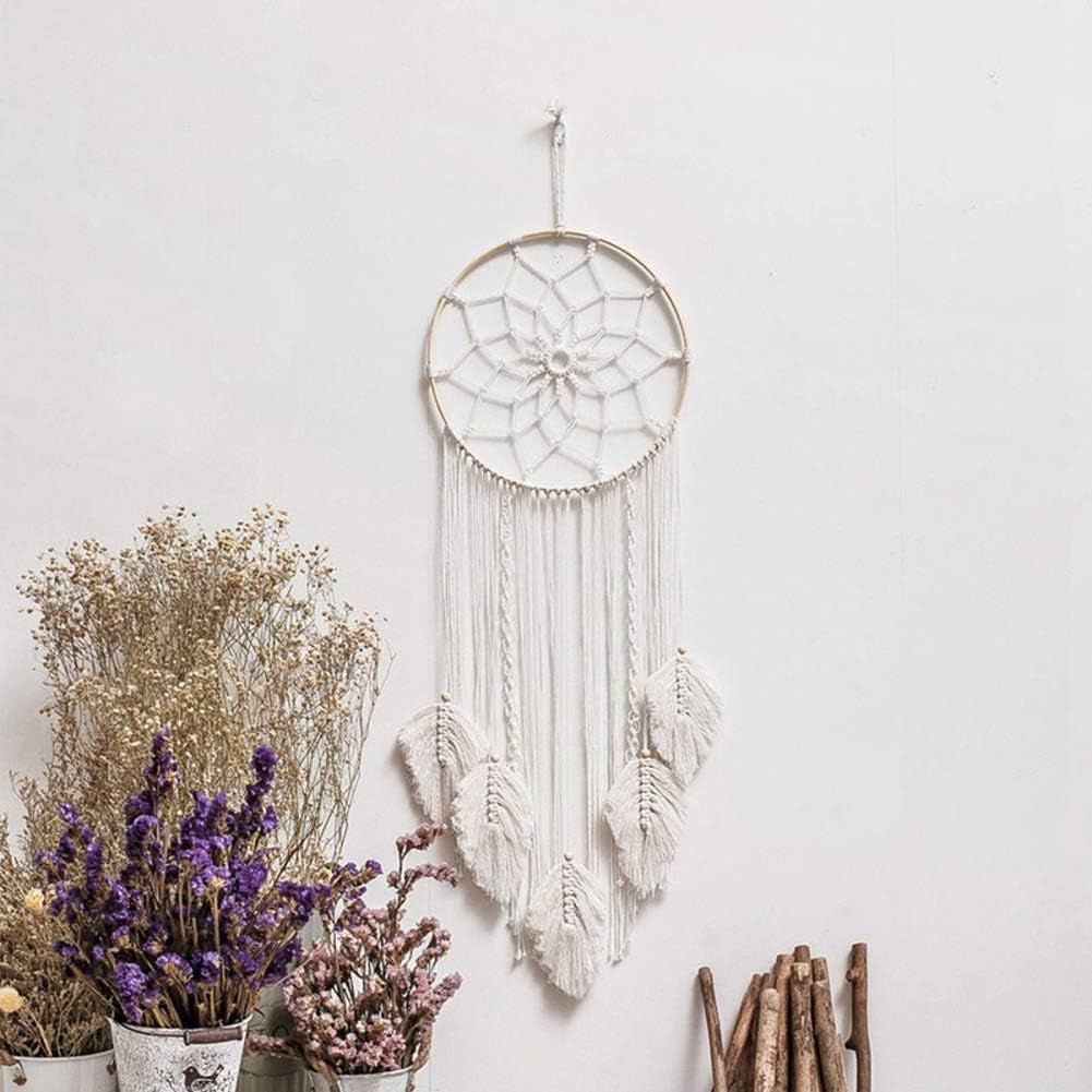 Tapiz deco atrapasueños tejido blanco decoración de pared Hogar - Accesorios y Decoraciones Naty Shop