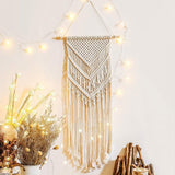Tapiz deco atrapasueños tejido blanco decoración de pared Hogar - Accesorios y Decoración Naty Shop Borlas triangulares