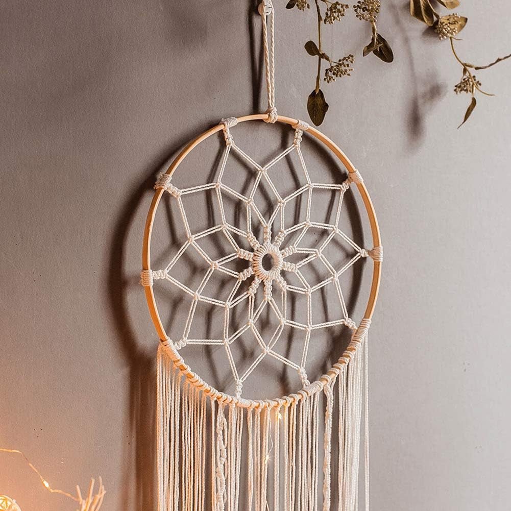 Tapiz deco atrapasueños tejido blanco decoración de pared Hogar - Accesorios y Decoraciones Naty Shop