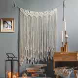 Tapiz deco atrapasueños tejido blanco decoración pared Hogar - Accesorios y Decoración Naty Shop Cortina de flecos