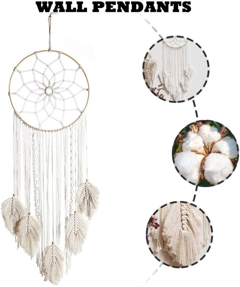 Tapiz deco atrapasueños tejido blanco decoración de pared Hogar - Accesorios y Decoraciones Naty Shop