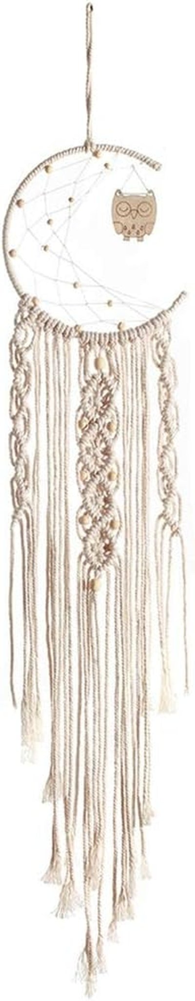 Tapiz deco atrapasueños tejido blanco decoración de pared Hogar - Accesorios y Decoración Naty Shop Búho del bosque
