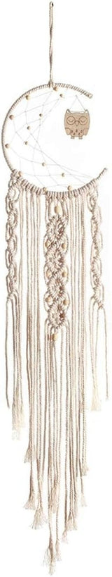 Tapiz deco atrapasueños tejido blanco decoración de pared Hogar - Accesorios y Decoración Naty Shop Búho del bosque