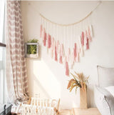 Tapiz deco colgante tejido pastoral madera cuentas Hogar - Accesorios y Decoración Naty Shop