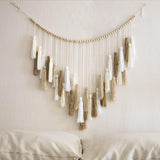 Tapiz deco colgante tejido pastoral madera cuentas Hogar - Accesorios y Decoración Naty Shop