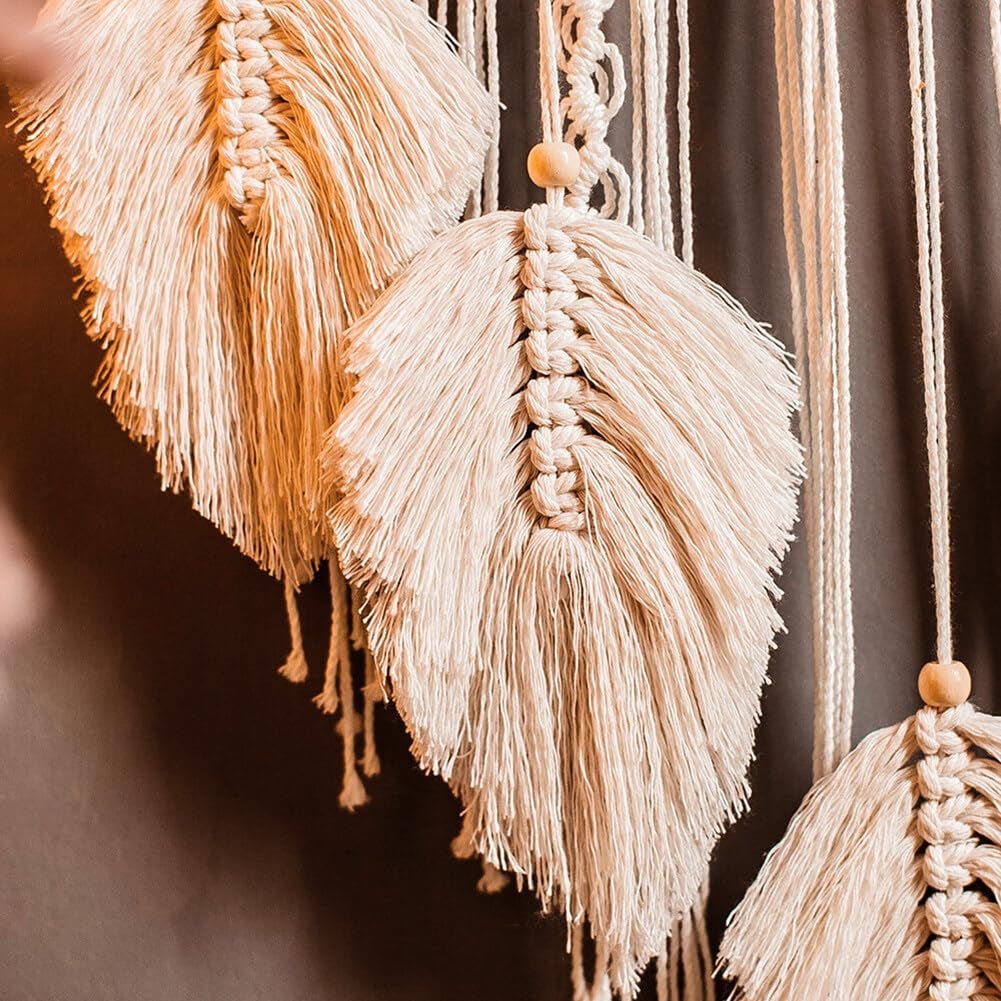 Tapiz atrapasueños blanco grande con borla hecha a mano Casa - Accesorios y Decoraciones Naty Shop