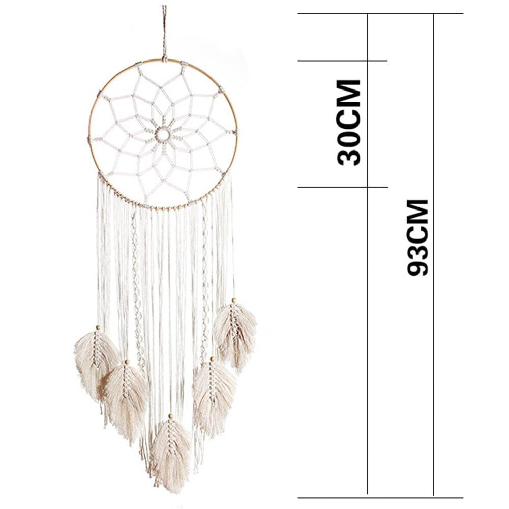 Tapiz atrapasueños blanco grande con borla hecha a mano Casa - Accesorios y Decoraciones Naty Shop