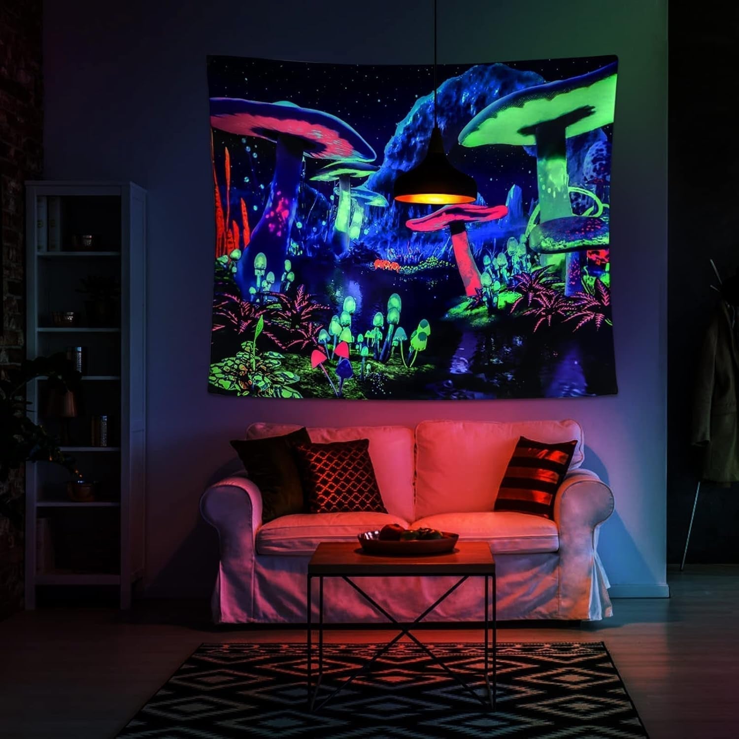 Tapiz dremisland seta luz negra psicodélico galaxia reactiva pared Hogar - Accesorios y Decoración Naty Shop