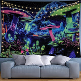 Tapiz dremisland seta luz negra psicodélico galaxia reactiva pared Hogar - Accesorios y Decoración Naty Shop