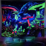 Tapiz dremisland seta luz negra psicodélico galaxia reactiva pared Hogar - Accesorios y Decoración Naty Shop Seta 200L X 148B Cm