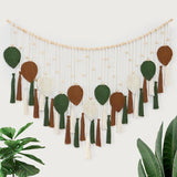 Dremisland tapiz grande hojas verdes beige borlas Hogar - Accesorios y Decoración Naty Shop Café
