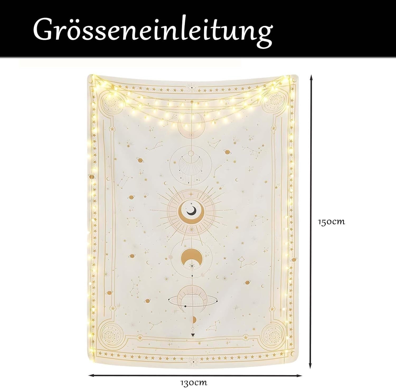 Tapiz fases de la luna constelación misteriosa Hogar - Accesorios y Decoración Naty Shop