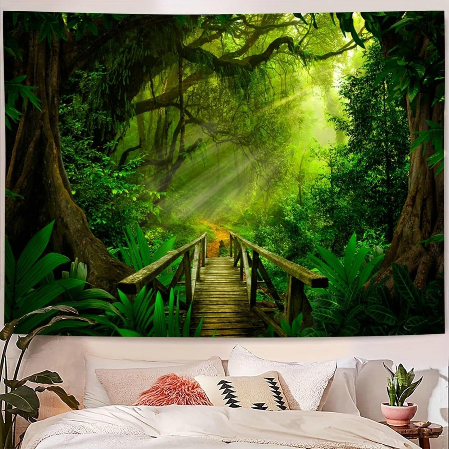 Tapiz verde bosque colgante exterior Hogar - Accesorios y Decoración Naty Shop