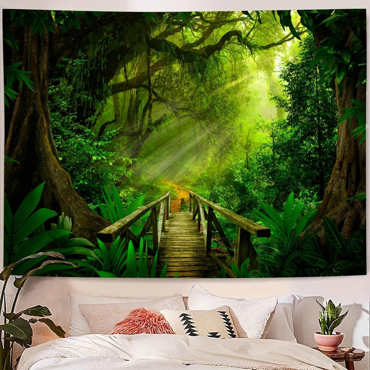 Tapiz verde bosque colgante exterior Hogar - Accesorios y Decoración Naty Shop