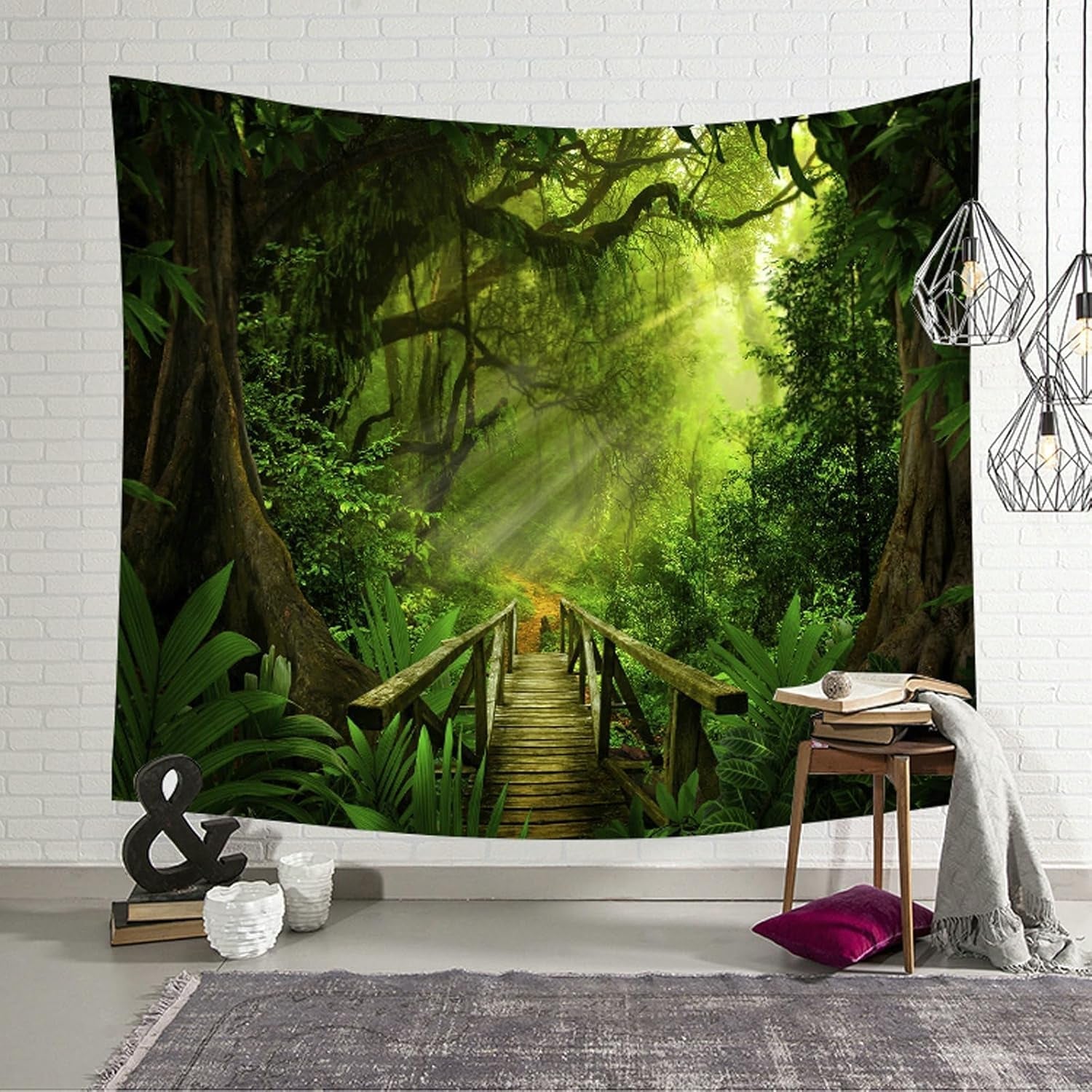 Tapiz verde bosque colgante exterior Hogar - Accesorios y Decoración Naty Shop