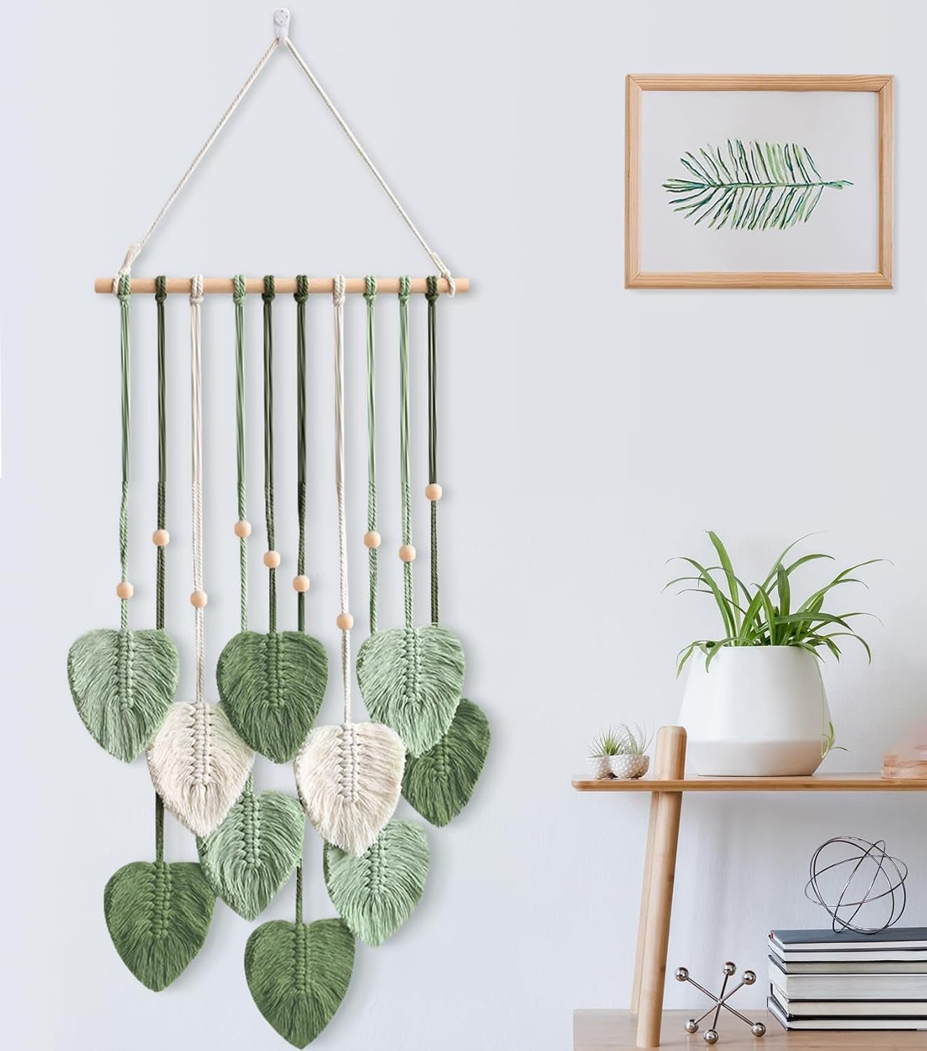 Tapiz de hojas hecho a mano con ganchos para habitación Hogar - Accesorios y Decoración Naty Shop