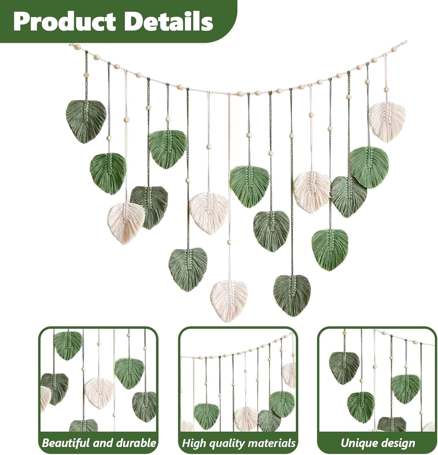Tapiz grande de hojas tejidas para habitación infantil de mujer Hogar - Complementos y Decoración Naty Shop