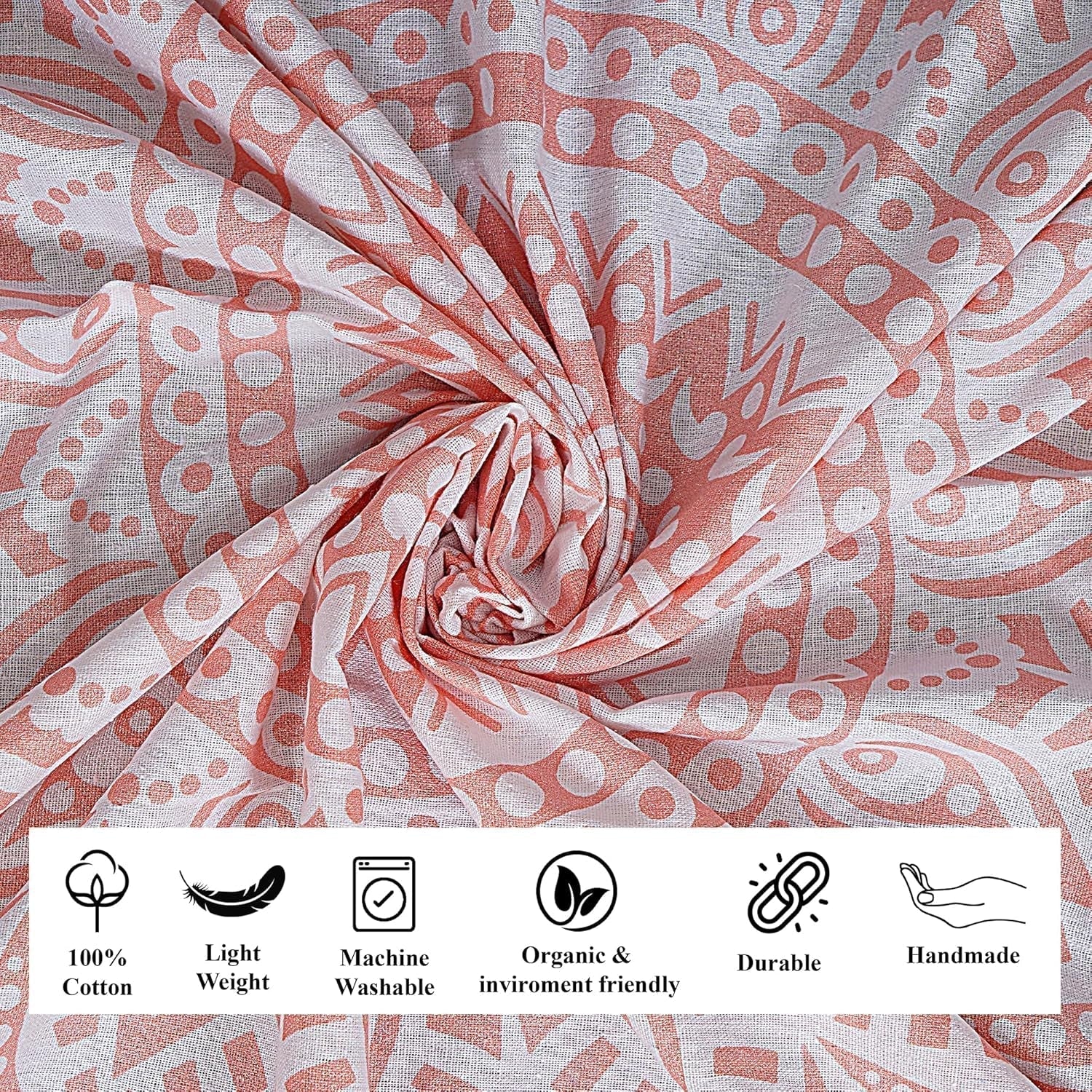 Tapiz de decoración mandala rosa finura Hogar - Accesorios y Decoración Naty Shop