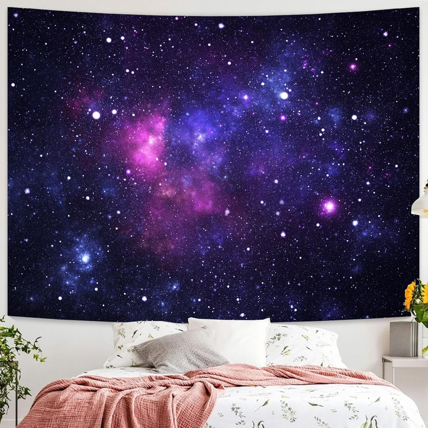 Tapiz galaxia luz negra cielo estrellado azul reactivo Hogar - Accesorios y Decoración Naty Shop