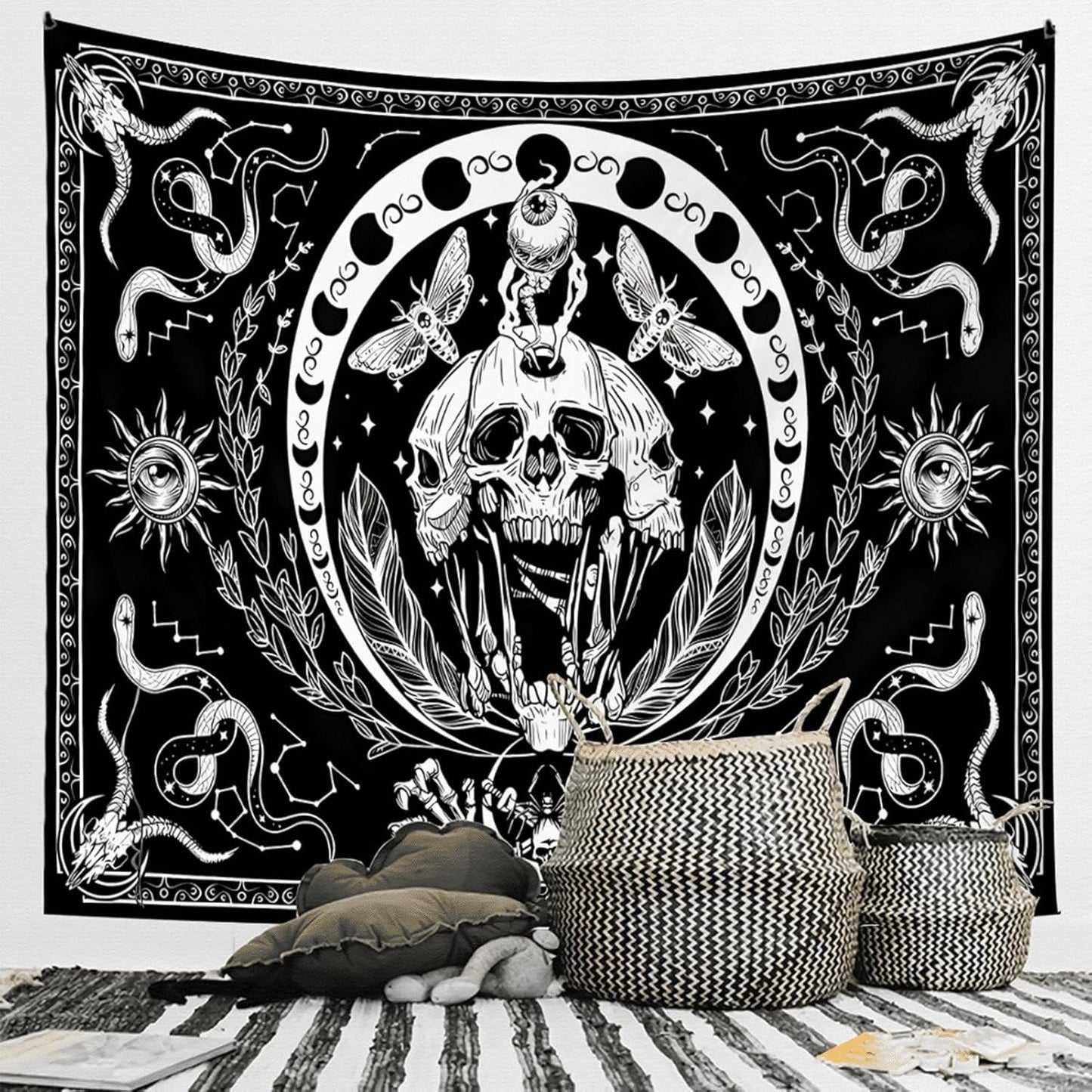 Tapiz gótico banner halloween negro blanco Hogar - Accesorios y Decoración Naty Shop