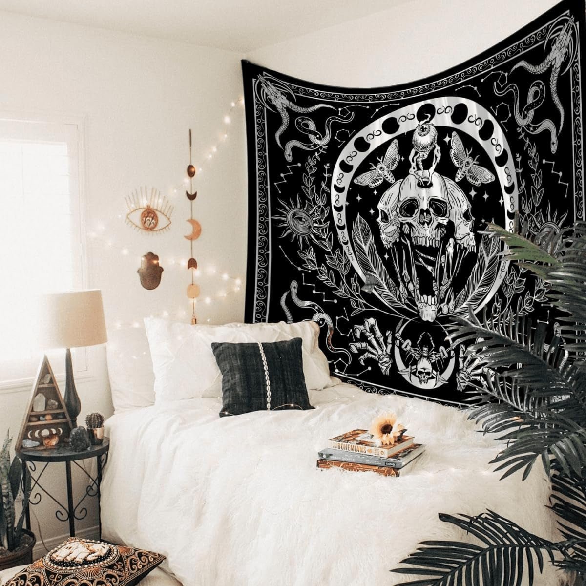Tapiz gótico banner halloween negro blanco Hogar - Accesorios y Decoración Naty Shop