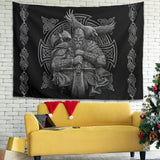 Tapiz gris vikingo odin hacha espada cuervo cruz Inicio - Accesorios y Decoraciones Naty Shop Default Title