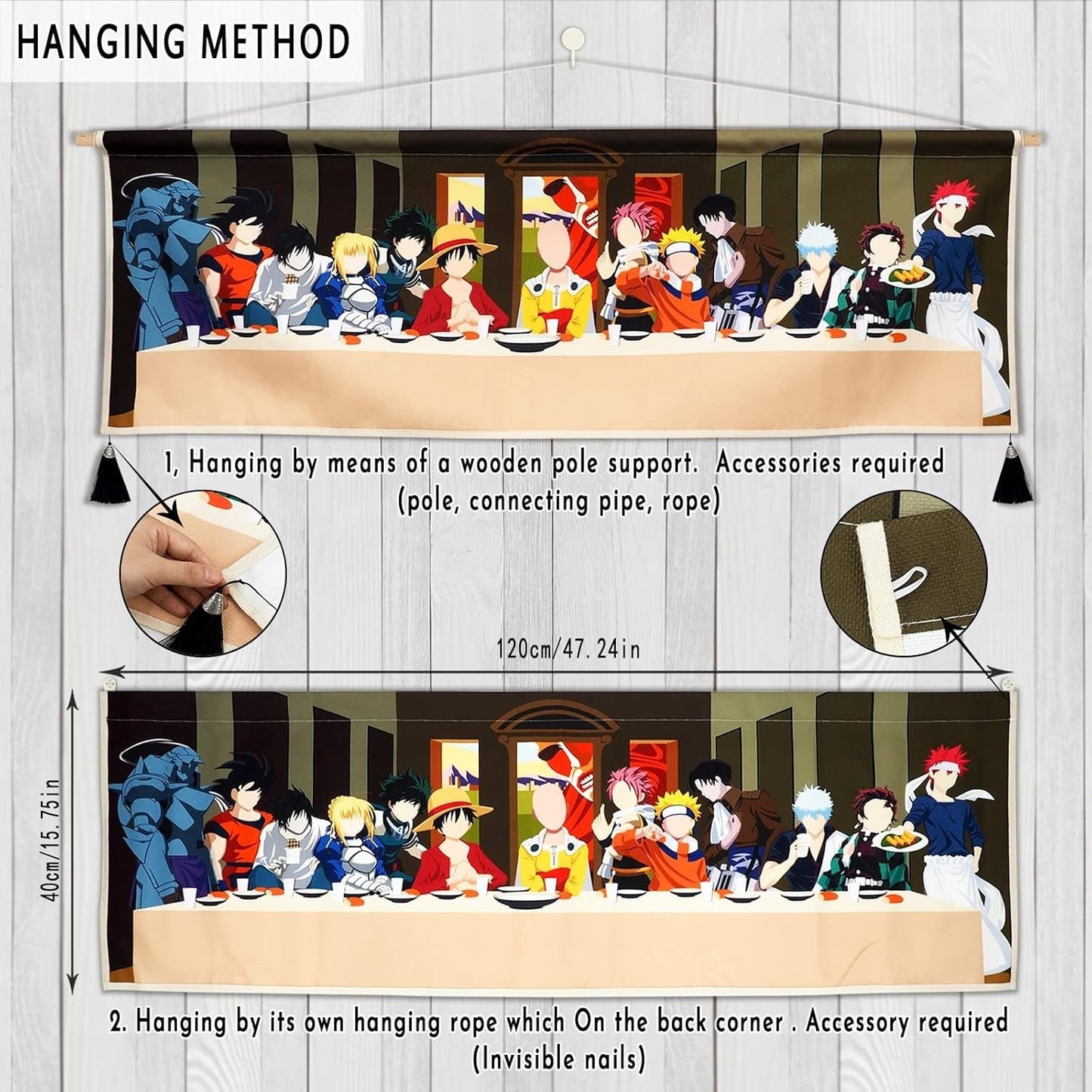 Tapiz colgante lienzo cuadro pared personajes anime Hogar - Accesorios y Decoración Naty Shop