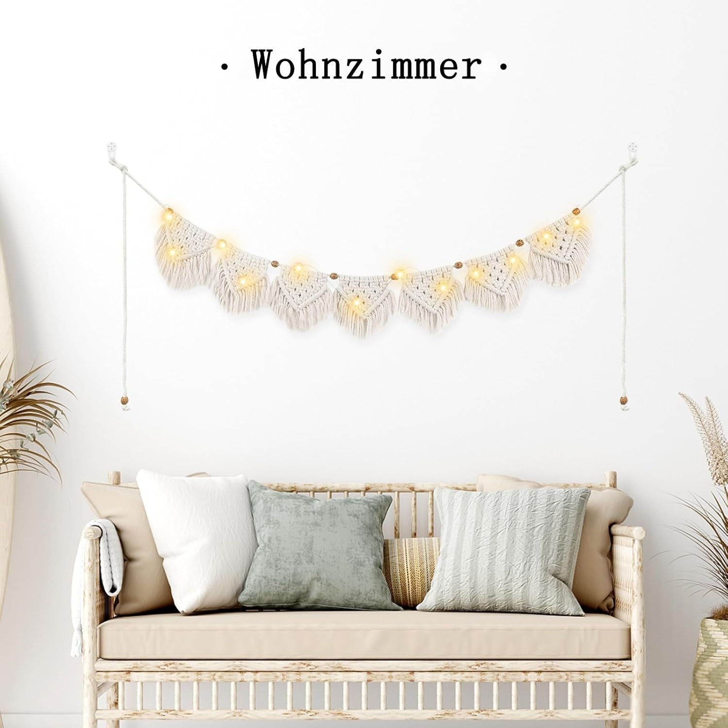 Tapiz ihonyi deco chic guirnalda flecos led Hogar - Accesorios y Decoración Naty Shop