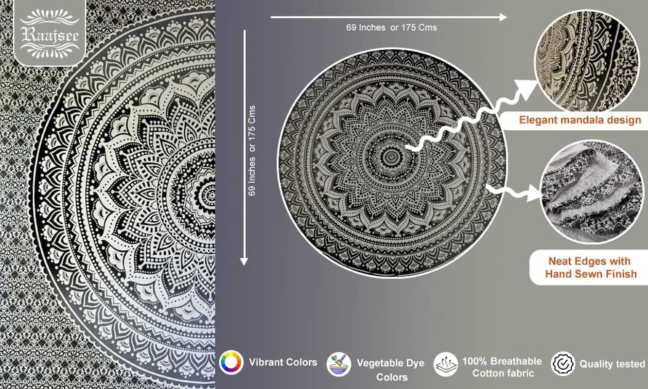 Tapiz india toalla de playa redondo mandala hippieindio grande Hogar - Accesorios y Decoración Naty Shop