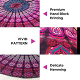 Tapiz India toalla de playa redondo mandala hippie violeta Hogar - Accesorios y Decoración Naty Shop