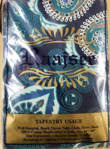Tapiz indio mandala psicodélico elefante azul turquesa Hogar - Accesorios y Decoración Naty Shop