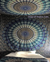 Tapiz indio mandala psicodélico elefante azul turquesa Hogar - Accesorios y Decoración Naty Shop