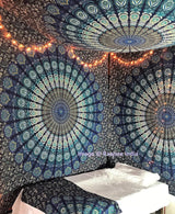 Tapiz indio mandala psicodélico elefante azul turquesa Hogar - Accesorios y Decoración Naty Shop