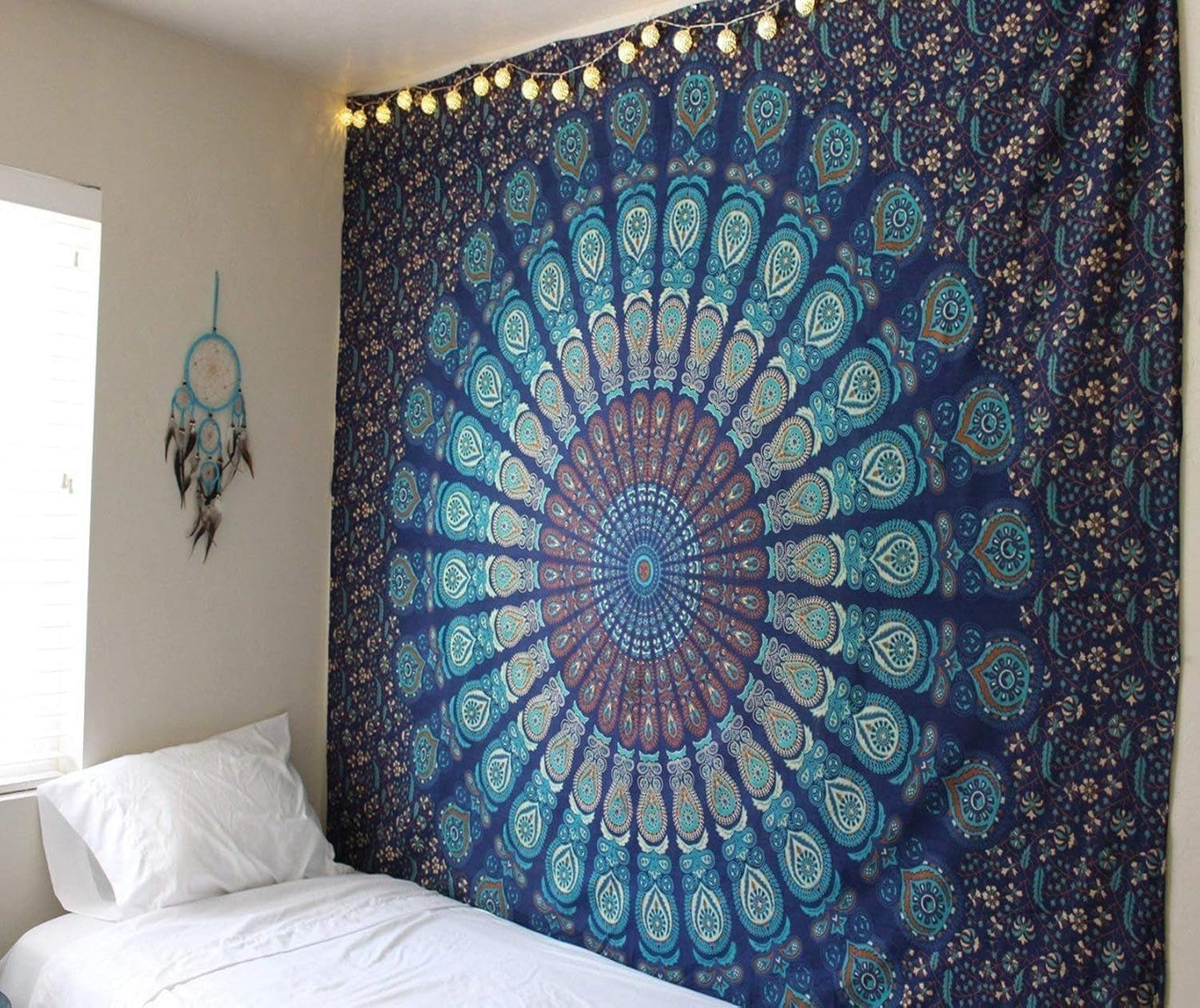 Tapiz indio mandala psicodélico elefante azul turquesa Hogar - Accesorios y Decoración Naty Shop Default Title