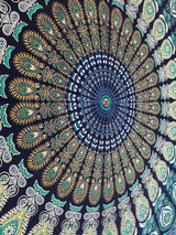 Tapiz indio mandala psicodélico elefante azul turquesa Hogar - Accesorios y Decoración Naty Shop